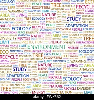 Ambiente. Concetto di sfondo wordcloud illustrazione. Il concetto di stampa word cloud. Graphic collage. Illustrazione Vettoriale