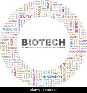 BIOTECH. Concetto illustrazione. Graphic raccolta tag. Wordcloud collage. Illustrazione Vettoriale