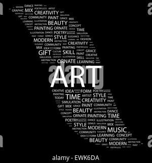 L'arte. Parola concetto cloud illustrazione. Wordcloud collage. Illustrazione Vettoriale