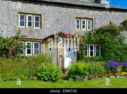 Cottages in Downham, Ribble Valley, Lancashire, Inghilterra, Regno Unito Foto Stock