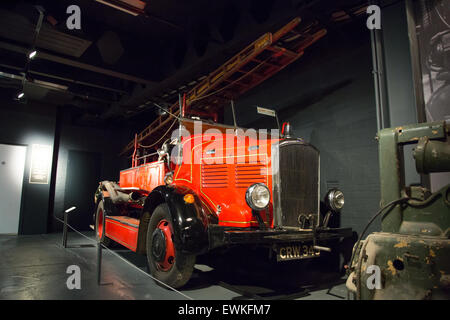 Vintage motore fire sul display a Coventry Transport Museum Foto Stock