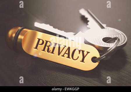 I tasti con parola Privacy su Golden etichetta. Foto Stock