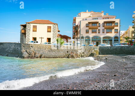 Puerto de la Cruz, fort nel porto dell'cityTenerife, Isole Canarie, Spagna Foto Stock