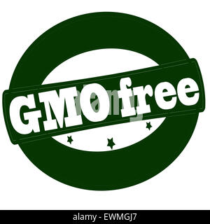 Timbro con testo libero di OGM all'interno, illustrazione Foto Stock