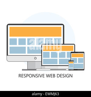 Risponde il Web Design icona Foto Stock