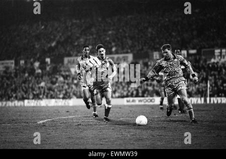 Coventry 5-1 Liverpool, Premier league a Highfield Road, sabato 19 dicembre 1992. Ian Rush Foto Stock