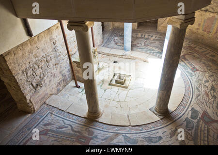 All'interno di villa romana di Piazza Armerina, SICILIA Foto Stock