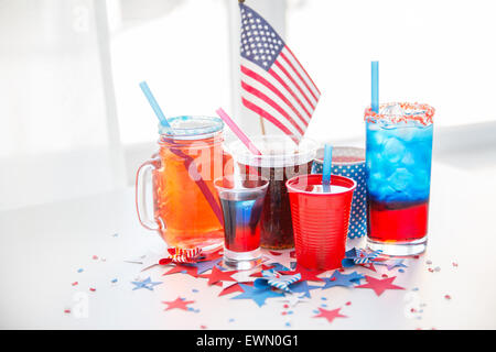 Bevande su American Independence Day parte Foto Stock