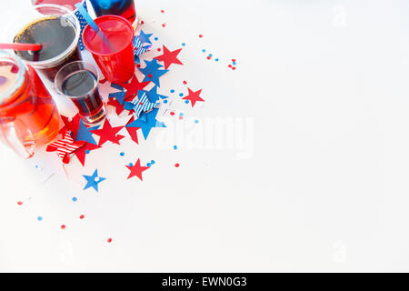 Bevande su American Independence Day parte Foto Stock