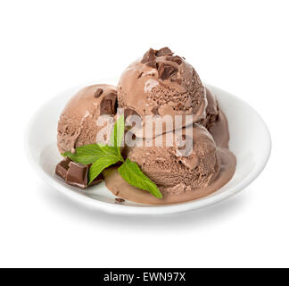 Gelato al cioccolato isolato Foto Stock