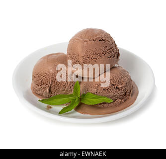 Gelato al cioccolato isolato Foto Stock