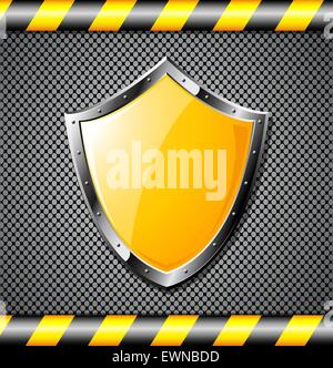 Schermatura in acciaio nero su sfondo tratteggiato. EPS vettoriali10. Illustrazione Vettoriale