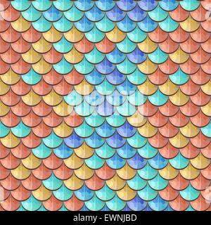 Seamless fiume colorato squame di pesce Illustrazione Vettoriale