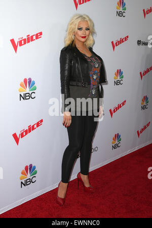 La NBC 'Voce' Stagione 8 al Pacific Design Center - tappeto rosso arrivi con: Christina Aguilera dove: Los Angeles, California, Stati Uniti quando: 23 Apr 2015 Foto Stock