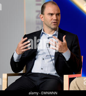 Aspen, Colorado, Stati Uniti d'America. Il 29 giugno, 2015. BEN RHODES, assistente del presidente, parla all'Aspen idee Festival. Credito: Brian Cahn/ZUMA filo/Alamy Live News Foto Stock