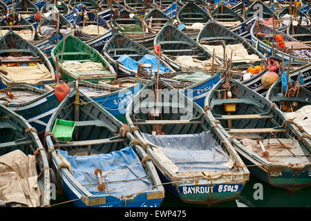 Agadir, barche da pesca nel porto vecchio. Il Marocco Foto Stock