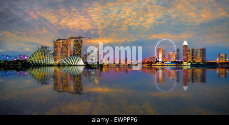 Lo skyline di Singapore Panorama Foto Stock