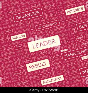 LEADER. Word cloud illustrazione. Tag cloud concetto collage. Illustrazione Vettoriale
