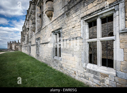 Esterno del long range a Bolsover Castle nel Derbyshire, Inghilterra. Foto Stock