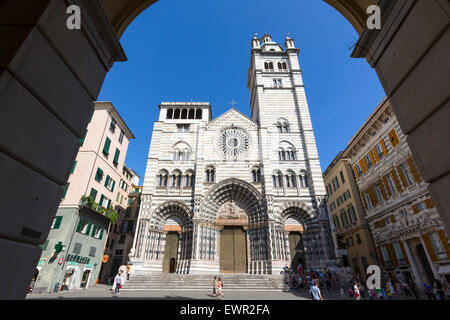 Genova, liguria, Italy. La cattedrale gotica di San Lorenzo. Foto Stock