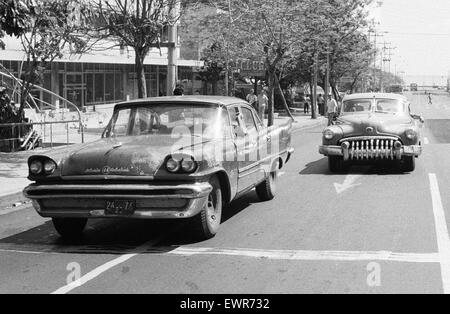 Classic American Cars per le strade di La Habana , Cuba 21 Maggio 1978 Foto Stock