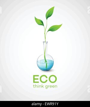 Ramoscello nel pallone. Illustrazione Vettoriale di ecologico. Illustrazione Vettoriale