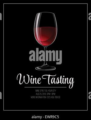 Degustazione di vino flyer modello. Illustrazione Vettoriale Illustrazione Vettoriale