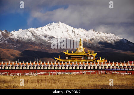 Muya Golden Tower in Tagong, Cina Foto Stock