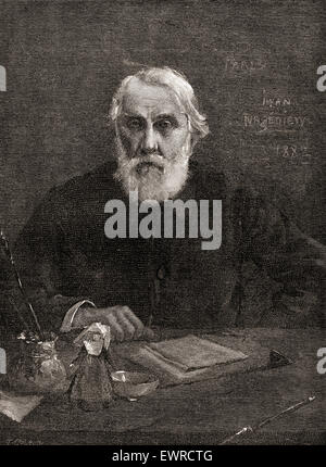 Ivan Sergeyevich Turgenev,1818 - 1883. Romanziere russo breve storia lo scrittore e drammaturgo. Foto Stock