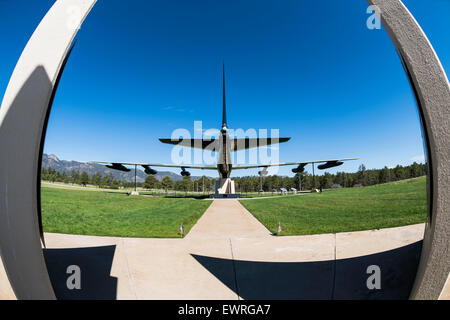 Vista posteriore del display del B-52D bomber ,United States Air Force Academy,Colorado Springs, Stati Uniti d'America, Nord America , Stati Uniti Foto Stock