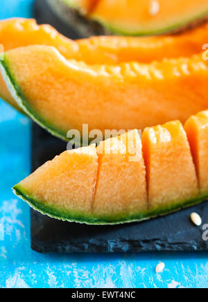 Melone fette di melone. Foto Stock