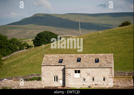 Il vecchio fienile ricostruito e utilizzato per il self-catering vacanze come parte di un regime di diversificazione, vicino Kirkby Stephen, Cumbria, Regno Unito. Foto Stock