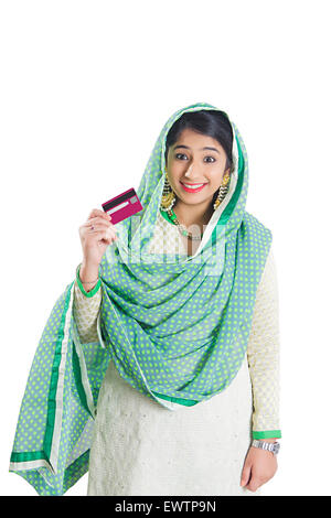 1 musulmani indiani donna Carta di Credito mostra Foto Stock