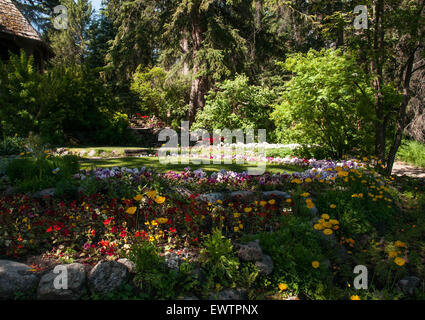 Cascade Gardens Banff nelle Montagne Rocciose canadesi, Alberta Canada Foto Stock