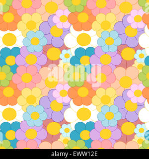 Cartoon colorati fiori a margherita perfetta illustrazione del modello Foto Stock