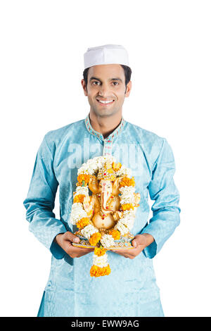 1 indian Marathi uomo Ganpat culto di scultura Foto Stock