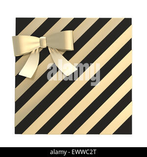 Avvolto confezione regalo con un inchino e il nastro di inchiostro Foto Stock