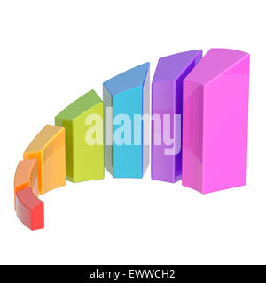 Crescente bar chart grafico isolato Foto Stock