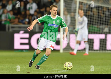 St Etienne, Francia. Xx Apr, 2015. Dodicesima Partita di calcio contro la povertà ha avuto luogo a Saint-Etienne, in Francia. Stephane Pedron (asse di tutte le stelle) © Azione Sport Plus/Alamy Live News Foto Stock