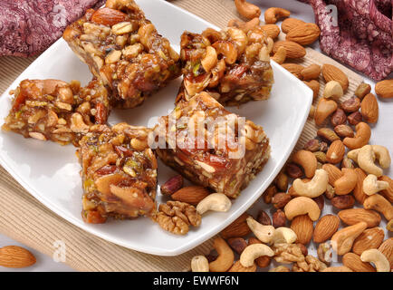 Il miele frutta secca Halva vista superiore Foto Stock