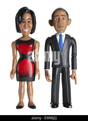 Il presidente Barack Obama e Michelle Obama doll Foto Stock