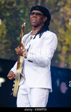 Nile Rodgers e Chic gioca British Estate Hyde Park 2015 del 21/06/2015 . Persone nella foto: Nile Rodgers. Foto di JEP musica Fotografia Foto Stock