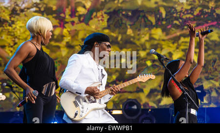 Nile Rodgers e Chic gioca British Estate Hyde Park 2015 del 21/06/2015 . Persone nella foto: Nile Rodgers. Foto di JEP musica Fotografia Foto Stock