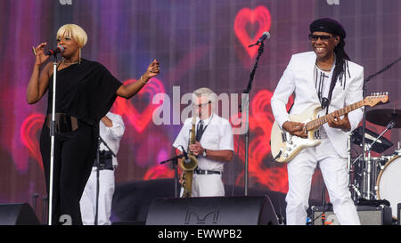 Nile Rodgers e Chic gioca British Estate Hyde Park 2015 del 21/06/2015 . Persone nella foto: Nile Rodgers. Foto di JEP musica Fotografia Foto Stock