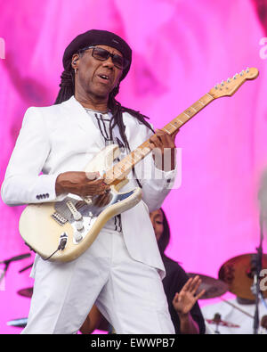 Nile Rodgers e Chic gioca British Estate Hyde Park 2015 del 21/06/2015 . Persone nella foto: Nile Rodgers. Foto di JEP musica Fotografia Foto Stock