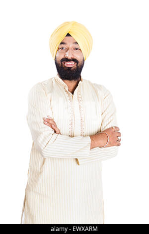 1 indian Punjabi Man Standing pongono Foto Stock