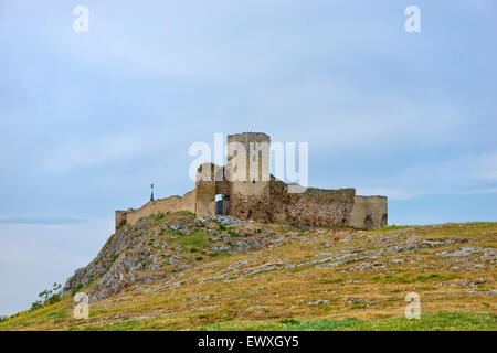 Rovine di Enisala - fortezza medievale in Dobrogea, Romania Foto Stock
