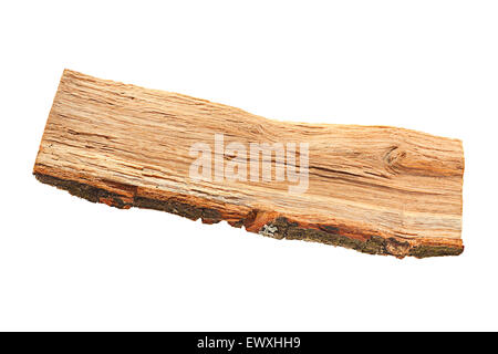 Legna da ardere di quercia pezzo isolato su sfondo bianco Foto Stock