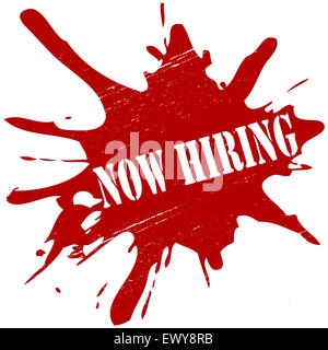Timbro con testo ora all'interno di assunzione, illustrazione Foto Stock