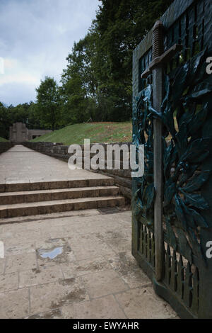 La baionetta trincea Prima Guerra Mondiale memorial vicino a Verdun in Francia Foto Stock